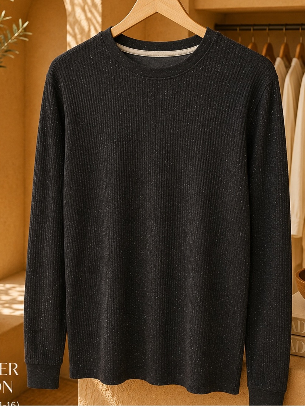 George Men’s Classic Waffle Knit Long Sleeve Shirt Size S